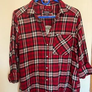 Express Boyfriend Fit Flannel Button Down